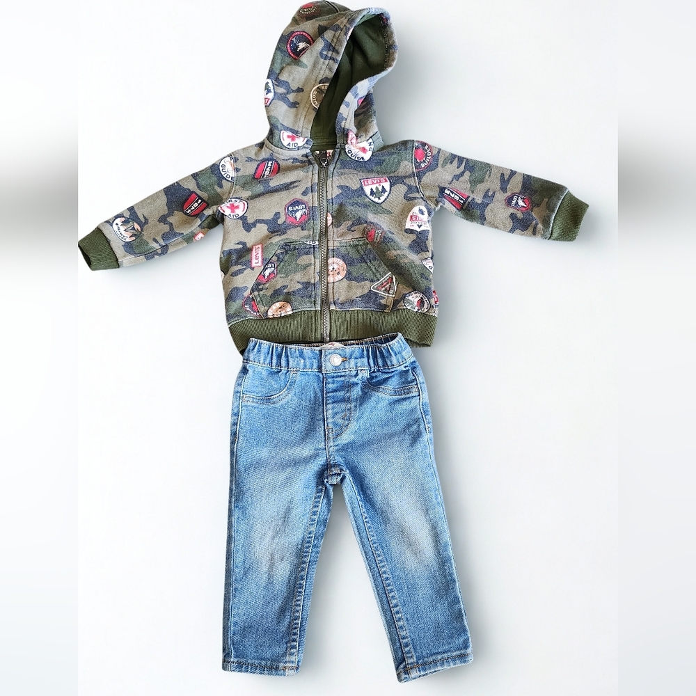Levi's Baby 2pc Camo Hoodie & Jeans Set - 12M